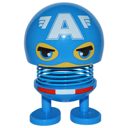 4-inch Smiley Face Bobblehead with Adhesive Feet for Mounting in Car, Cute Mini