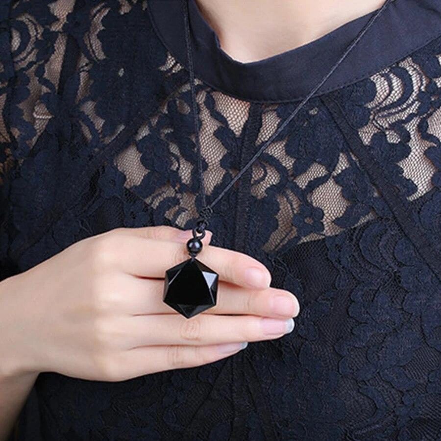 Blue Goldstone Hexagram Talisman Pendant Healing Reiki Women Men Necklace Gifts
