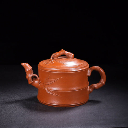 Chinese Yixing Zisha Clay Handmade Exquisite Teapot （竹节 底款：朱可心）