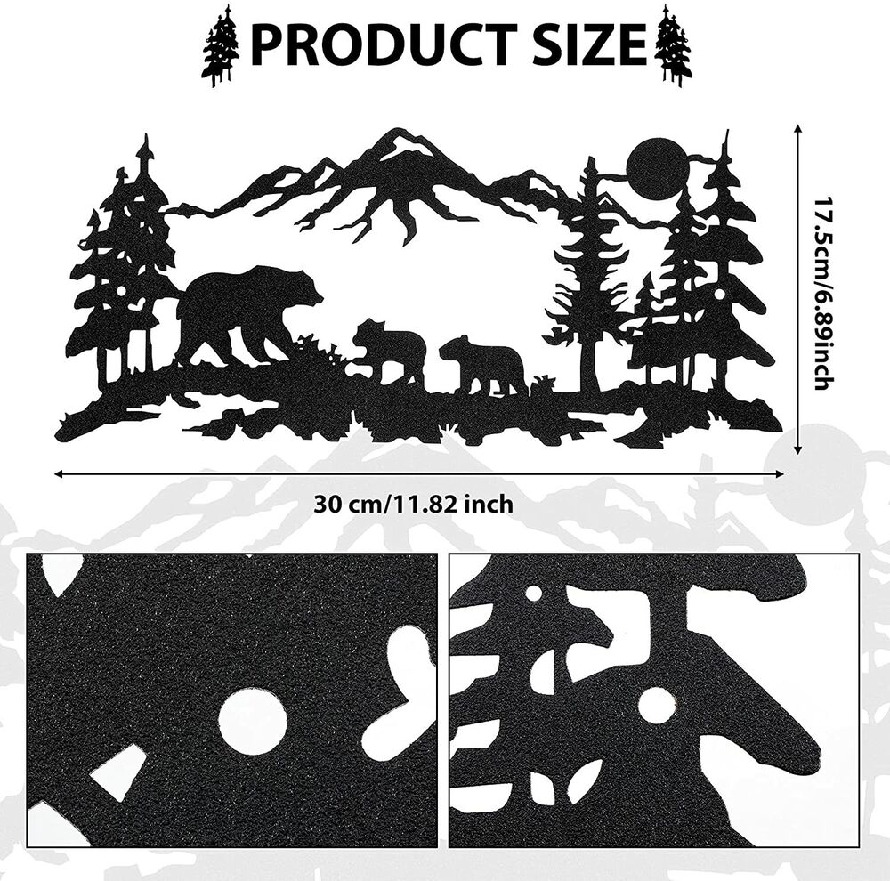 Metal Wall Art Decor Laser Cut Deer or Bear Signs for Cabin Decor Hunting Decor