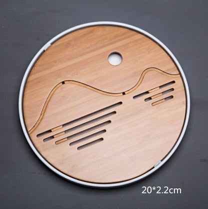 Kung Fu Natural Wood Bamboo Tray Traditional Chinese Bamboo Tea Room Board Table