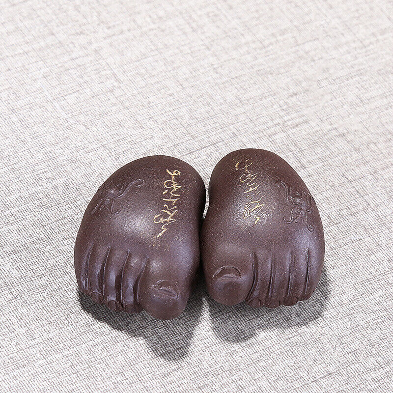 One Pair Feet Yixing Zisha Purple Clay Tea Pet Creative House Warming Gift New