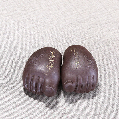 One Pair Feet Yixing Zisha Purple Clay Tea Pet Creative House Warming Gift New