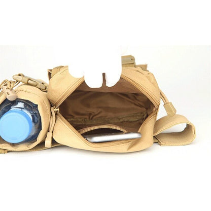 Men Waist Pack Nylon Water Bottle Pouch Sports Army Hunting Climbing Belt Bag