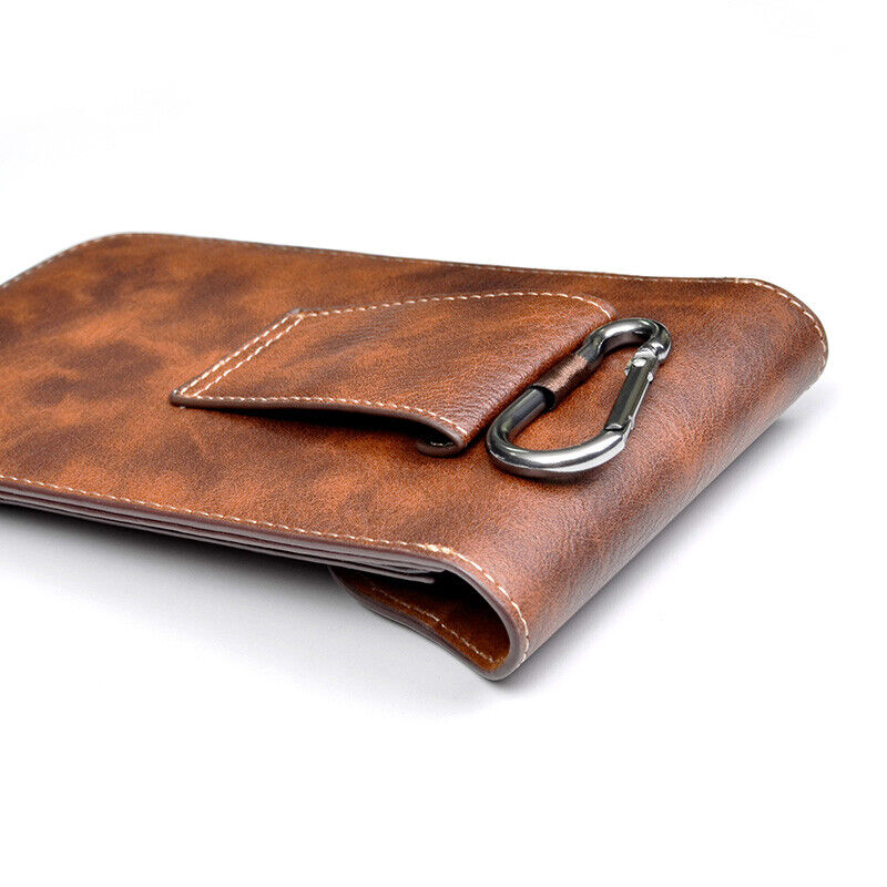 Men Retro PuLeather Waist Belt Hanging Phone Bag Cell Phone Holster Case Durable