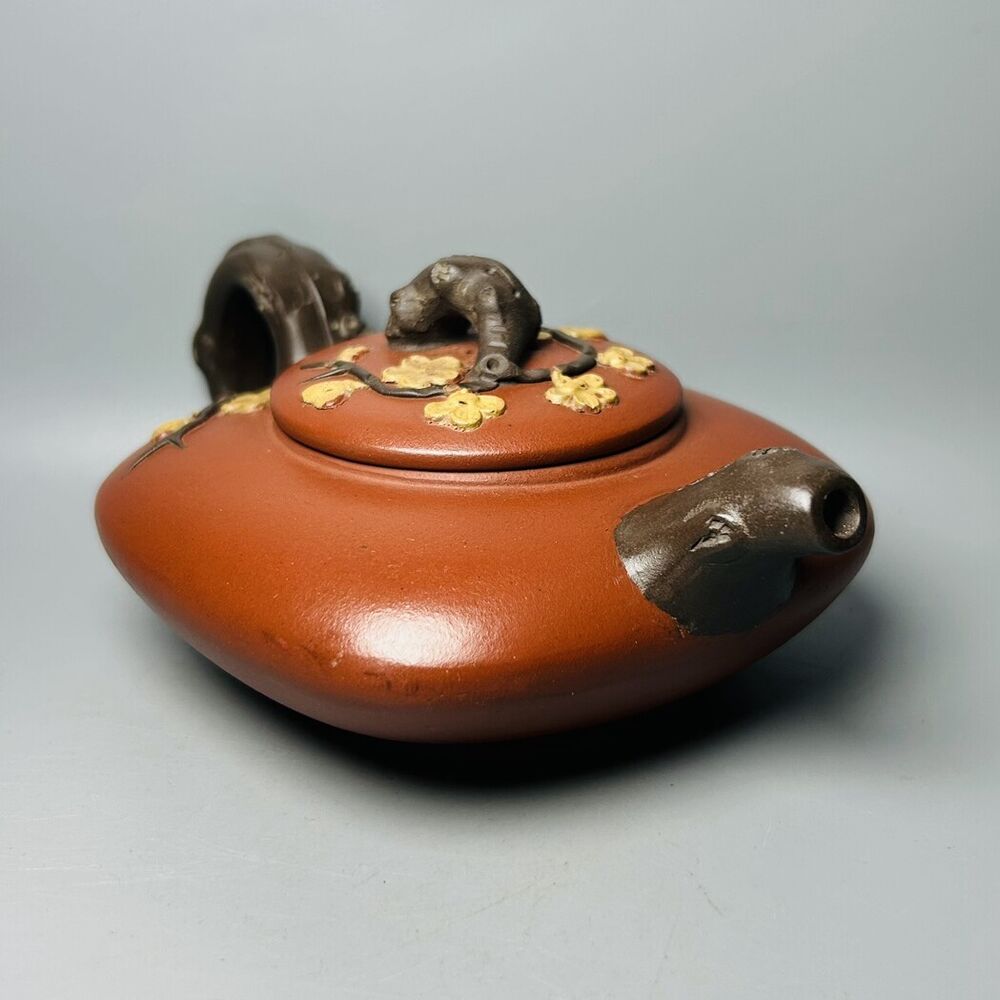 Vintage Chinese Yixing Purple Clay Teapot Zisha Ceramic Plum Blossom Tea Set Art