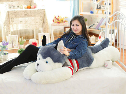New 50cm Big Stuffed Animal Plush Siberian Husky Dog Puppy Pillow Toy Doll Gift