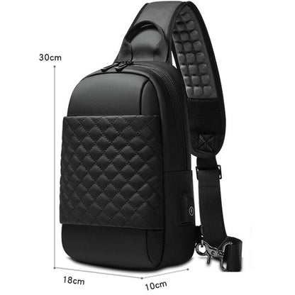 Men's Sling Backpack Oxford cloth Waterproof Crossbody Bag USB Port Sport Bags