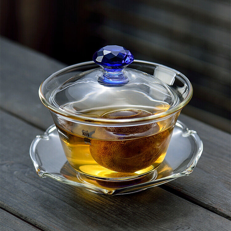 glass gaiwan Chinese cup bowl set handmade tureen kungfu tea brewer covered bowl