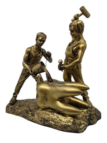 Sculpture Tooth Figurines Gift Ornament Dental Desk Decoration Resin 16.5x8x17cm