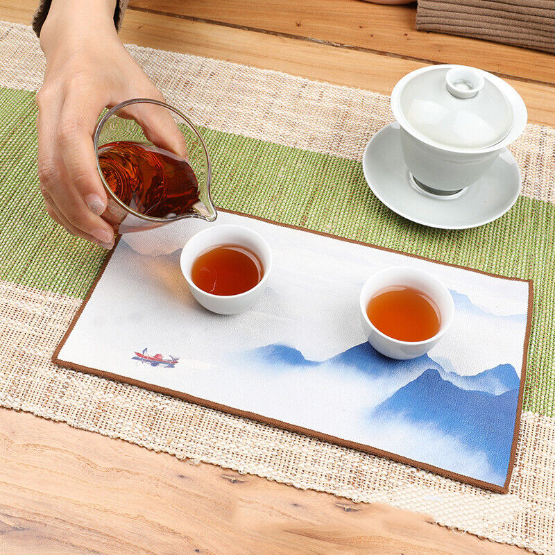 Chinese Painting Tea Table Absorbent Tea Cloth Kung Fu Rag Tea Towel Napkin