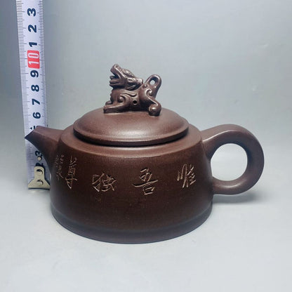 Chinese Yixing Purple Clay Teapot Tea Set Pot Zisha Ceramic Cute Decor Figurine