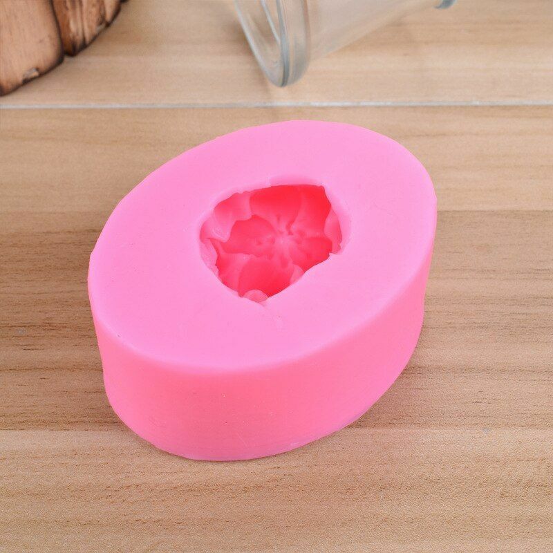 3D Rose Flower Form Soap Mold 7.2x5.5x3.4cm Silicone DIY Cake Craft Making Tools