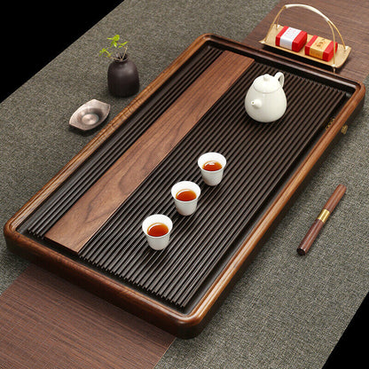 Bakelite Tea Tray Solid Wood Reservoir Tea Table Chinese Character Relief Large