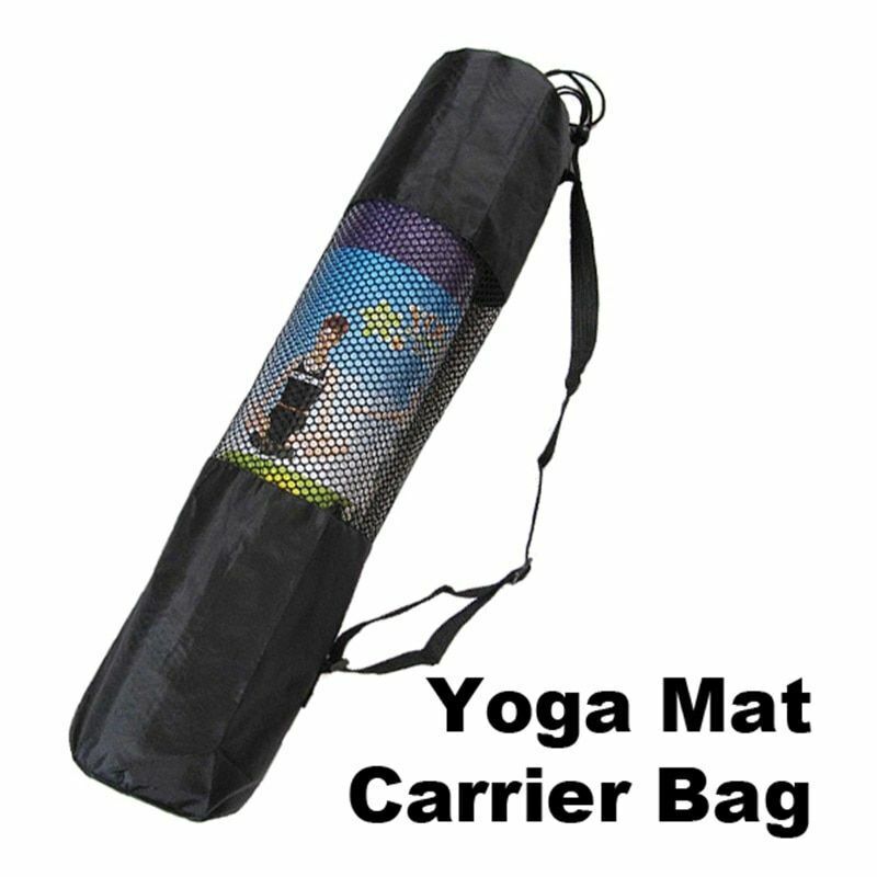 Yoga Mat bag Black Portable Case Nylon Pilates Carrier Mesh Adjustable Washable