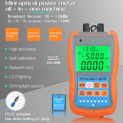 AUA-G70B/50B 4in1 Mini Optic Power Meter Visual Fault Locator Network Cable Test