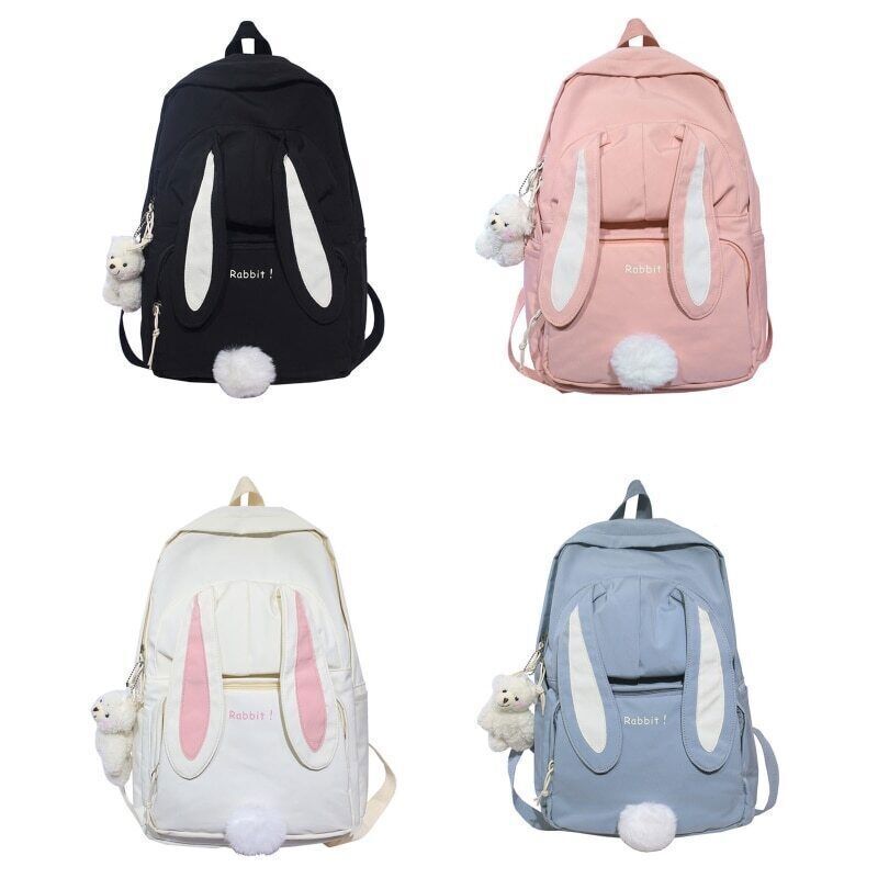 Rabbit Ear Backpack Teen Girls School Backpack School Daypack Nylon Bookbag