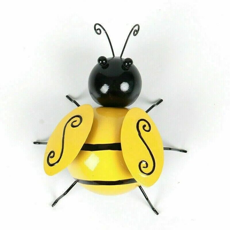 Bumble Bee Wall Ornament 4Pcs Metal Decorative Art Backyard Garden Accents