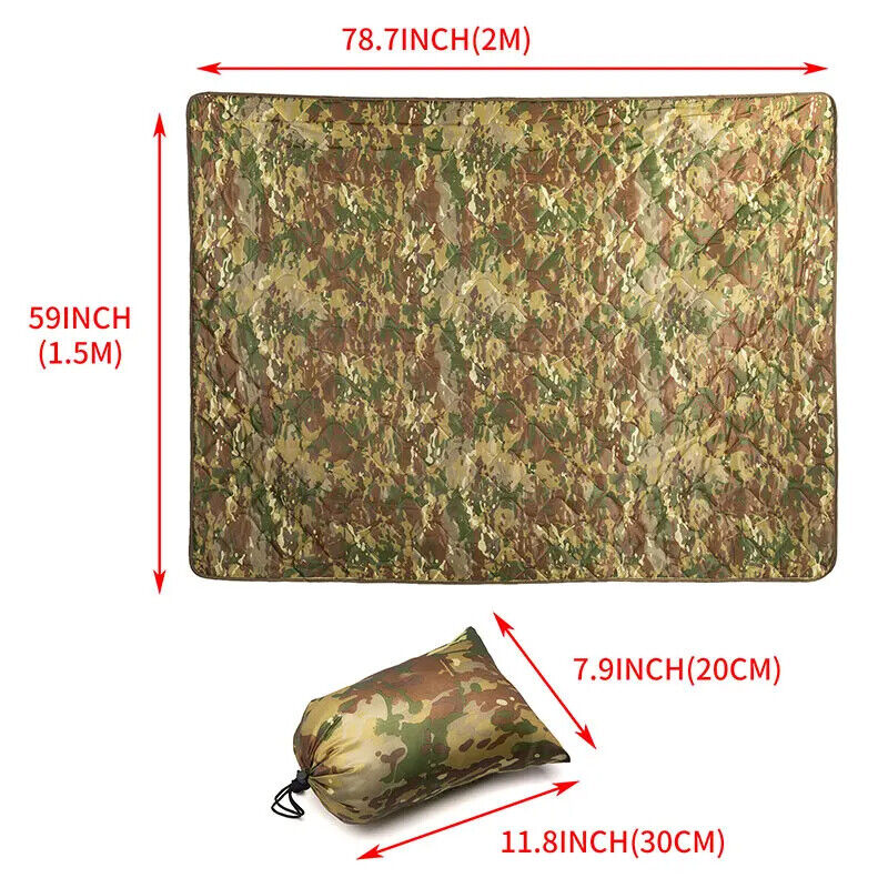 Camping Blankets Cotton Camo Quilted Pad Portable Jungle Light Single Comforter