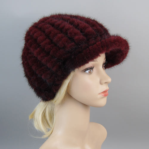 Hot Sale Luxury Women Real Mink Fur Hat Cap New Snow Unisex Mink Fur Beret Hats