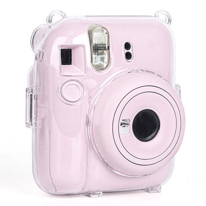 Shiny Crystal Camera Case for Fujifilm Instax Mini 12 Clear Cover Bag with Strap