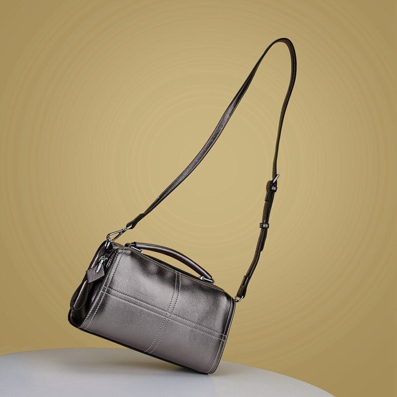 Handbag Synthetic Leather Shoulder Messenger Bag Boston 2 Straps Sling Bag Women