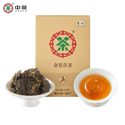 350g COFCO Anhua Dark Black Tea Jinhua Fu Cha Tea Three Year Old Fu Brick Tea