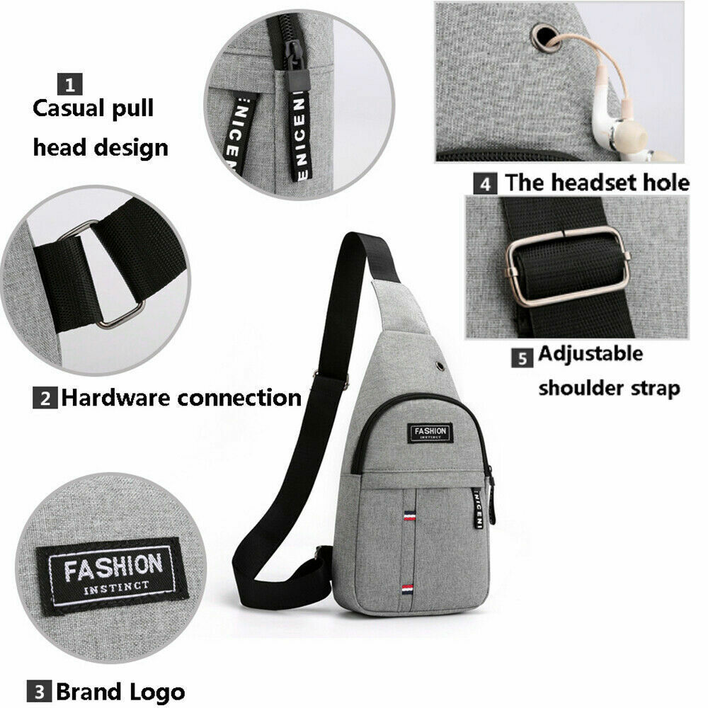 Men Shoulder Bag Crossbody Bag On Shoulder Travel Sling Bag Pack Chest Bag Male