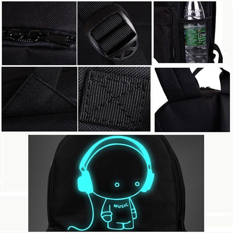 USB Charge Music Luminous Schoolbag Teenagers Backpack To School Bag Book Bag