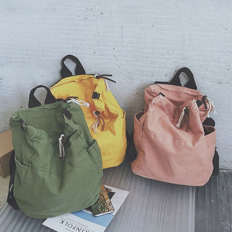 Backpack High Capacity Travel Purse Laptop Canvas Women Schoolbag 20-35 L Zipper