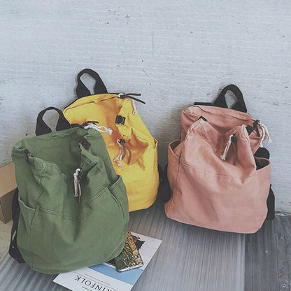 Backpack High Capacity Travel Purse Laptop Canvas Women Schoolbag 20-35 L Zipper