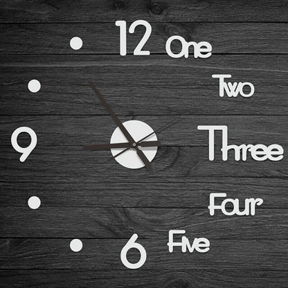 DIY Wall Clocks Modern Large Acrylic Mirror Stickers Quartz Needle Hanging Watch