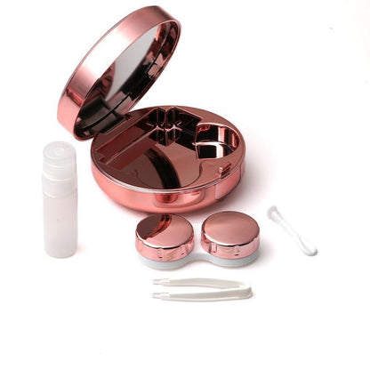 Contact Lens Case Fashion Portable Glitter Bling Stars Eye Care Storage 72x25mm