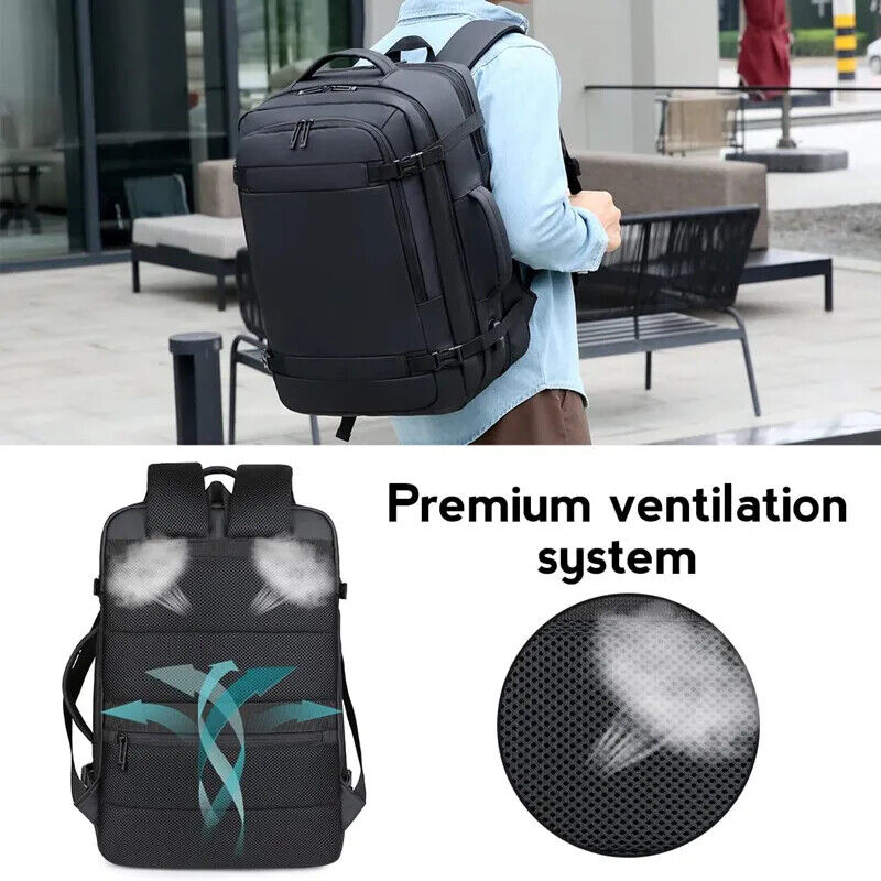 40LUSB Travel Backpack Bags Water Resistant Durable 17-inch Backpack Men