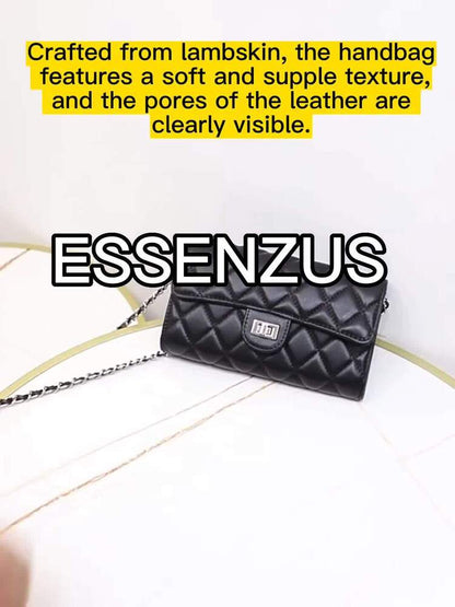 Quilted Lambskin Leather Wallet Chain Purse Phone Clutch Crossbody Shoulder Bag
