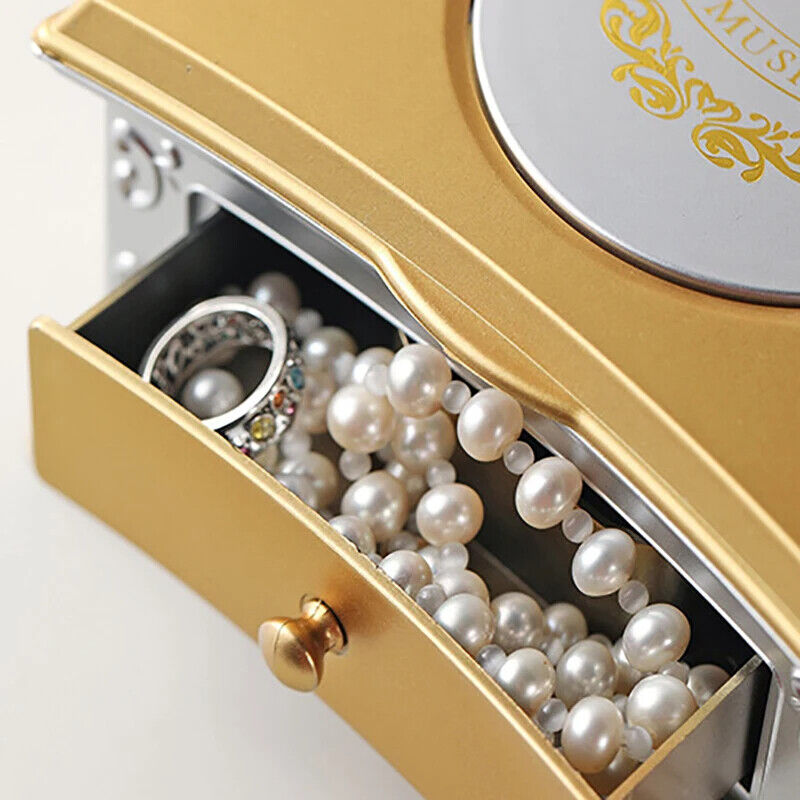 Music Box Plastic Classic Rotating Ballerina Piano Jewelry Holders 16x13.6x9.1cm