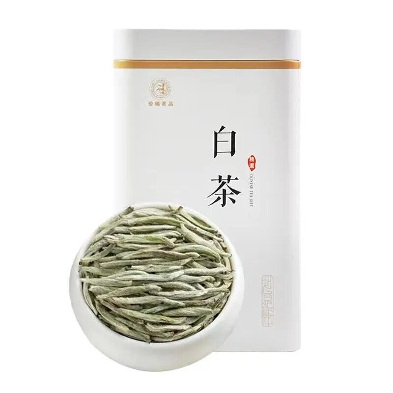 Authentic Fujian White Tea 2023明前头采新茶/正宗白茶福建白毫银针/特级高山荒野白豪银针罐装 50g/罐