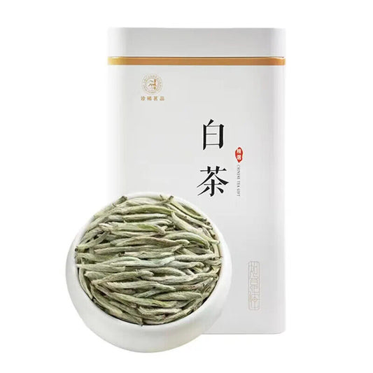 Authentic Fujian White Tea 2023明前头采新茶/正宗白茶福建白毫银针/特级高山荒野白豪银针罐装 50g/罐