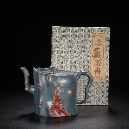 Chinese Yixing Zisha Clay Handmade Exquisite Teapot（树桩 底款：蒋蓉）