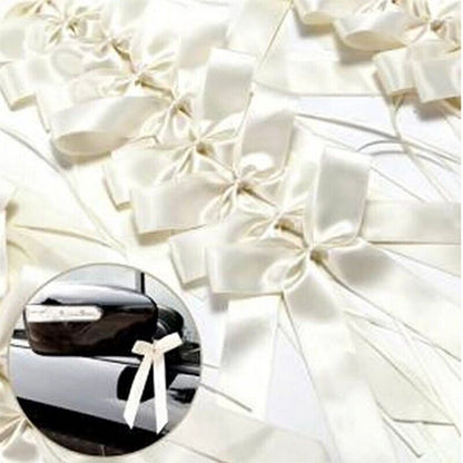 Wedding Pew Decoration 50Pcs Silk Delicate Bowknot Party Cars Ribbon Bow 20x11cm