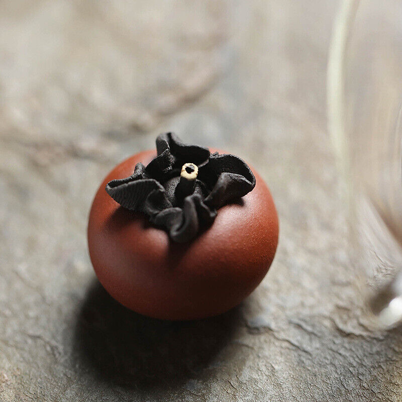 Persimmon Statue Small Size Yixing Zisha Clay Ornament Good Luck Handmade Craft