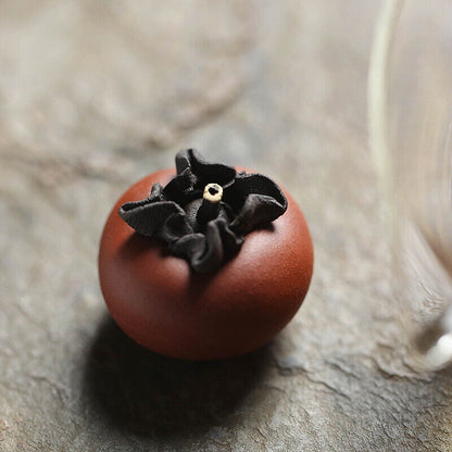 Persimmon Statue Small Size Yixing Zisha Clay Ornament Good Luck Handmade Craft