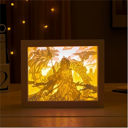 New Genshin Impact Hutao GanYu Paper Carving Lamp Touch Control Rechargeable