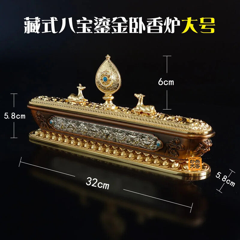 Tibetan Incense Burner Alloy Censer Containing Incense Sticks Holder Diffuser