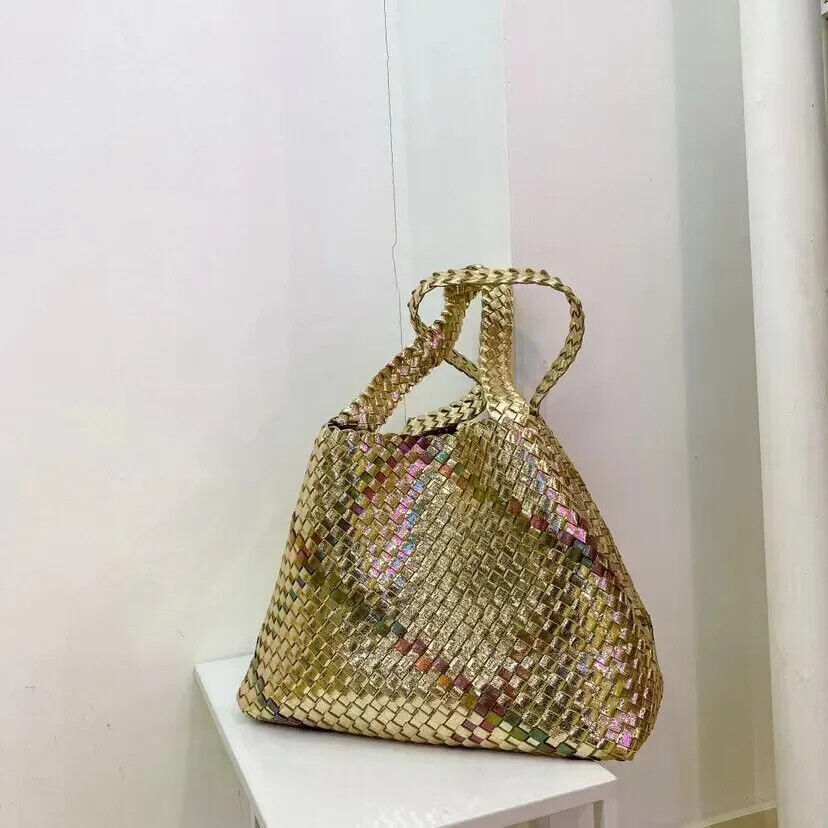 Women’s Tote Handbags Woven Color block Shoulder Bags Bag Shopping Bags