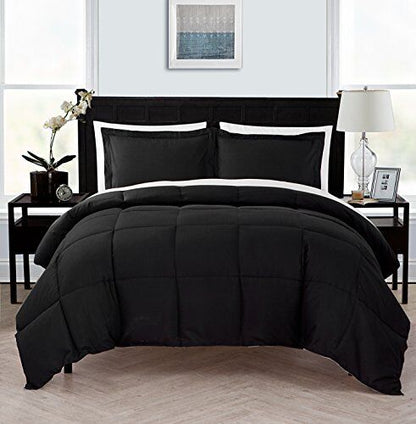 VCNY Home - Twin XL Bed in a Bag, 5-Piece Reversible Full/Queen, Black/White