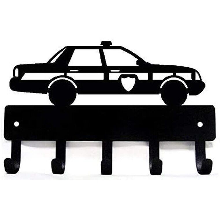 Police Car Key Rack with 5 Hooks Hook Up Hanger Pretty Artwork Shape Decoration