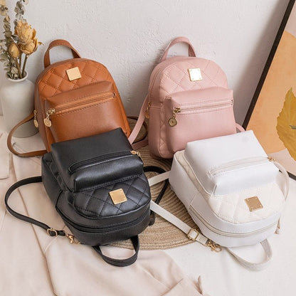 Synthetic Leather Mini Small Backpack Phone Pouch School Backpack Bags Polyester