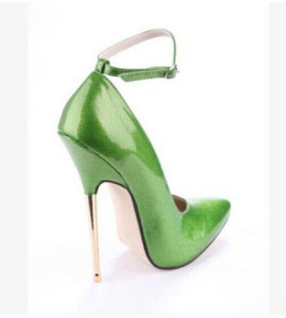 Womens Ankle Strap Super High Heel 16cm Stilettos Cross Dresser Shoes Pumps Sexy