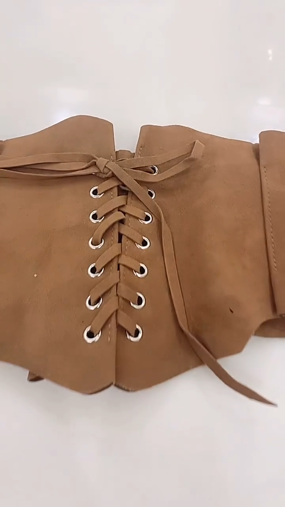 Women's Belt Runway Fashion Faux Suede Leather Bandage Cummerbunds Dress Corsets